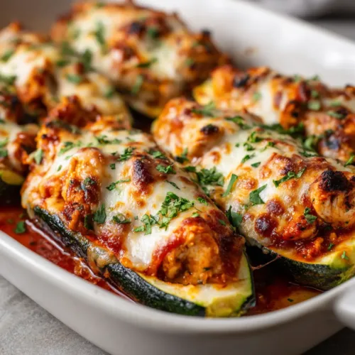 Incredible Keto Chicken Parmesan Zucchini Boats for Dinner