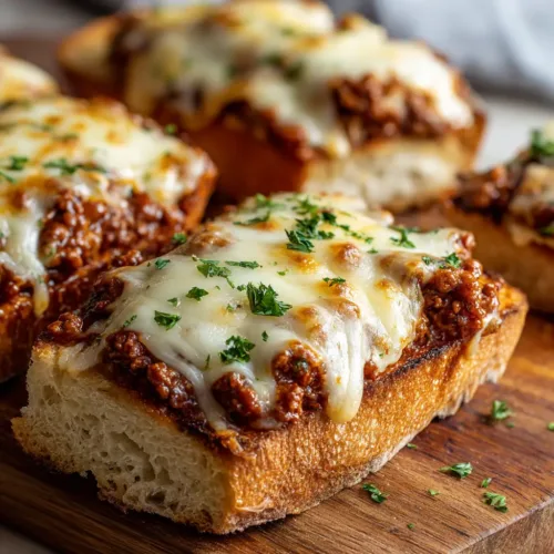 The Ultimate Cheesy Sloppy Joe Garlic Bread