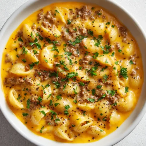 Ultimate Creamy Cheeseburger Macaroni Soup