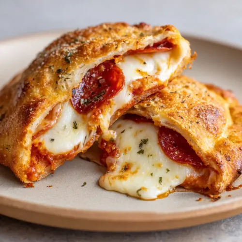Home 12 Homemade Pizza Pockets with Crispy Crust & Gooey Cheese