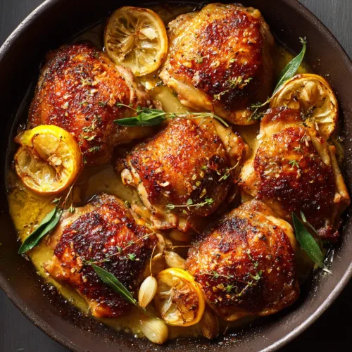 Greek Lemon Chicken: Crispy Thighs with Caramelized Lemons
