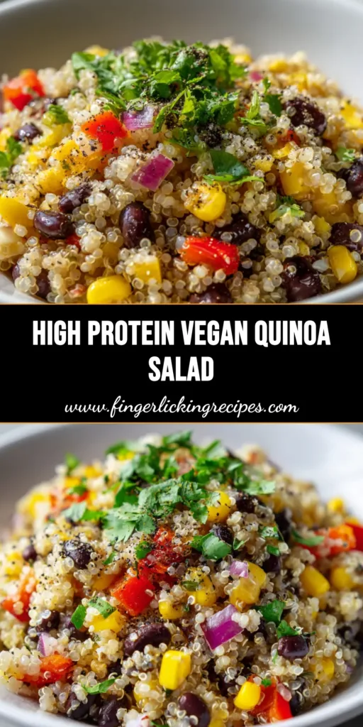A top-down view of a Sweet Corn and Black Bean Quinoa Salad in a white bowl on a wooden table, showcasing vibrant colors and fresh cilantro.