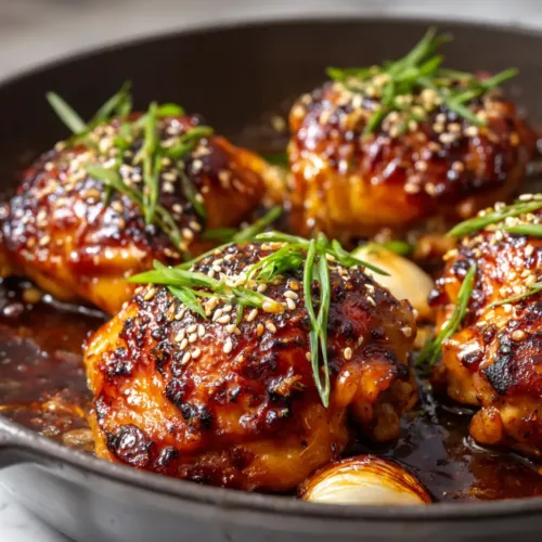 The Ultimate Sticky Honey Garlic Chicken Thighs