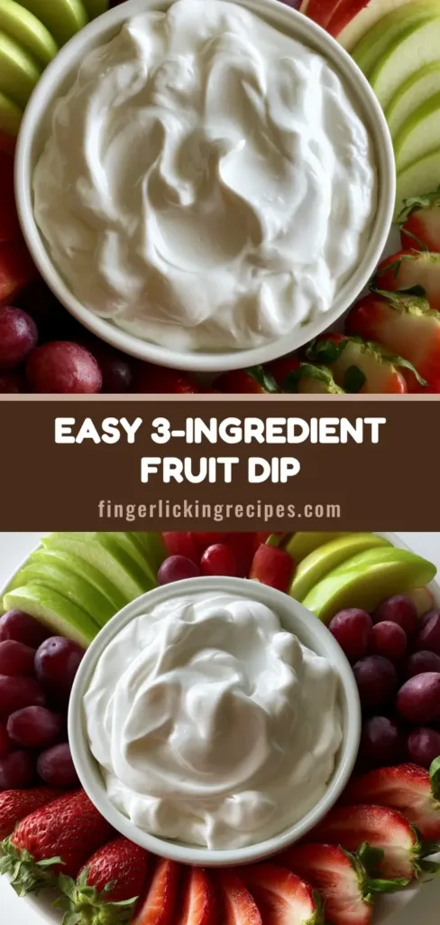 A professional top-down view of a Cream Cheese Fruit Dip platter featuring a white bowl of fluffy marshmallow dip surrounded by a symmetrical ring of sliced apples, grapes, and strawberries.