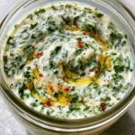 Cowboy Butter Ranch Dressing: The Ultimate Zesty Garlic Butter Sauce Extreme close up of Cowboy Butter Ranch Dressing showing red pepper flakes and chives.