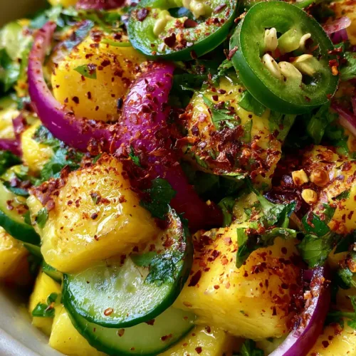 Spicy Pineapple Cucumber Salad with Fresh Jalapeño and Lime