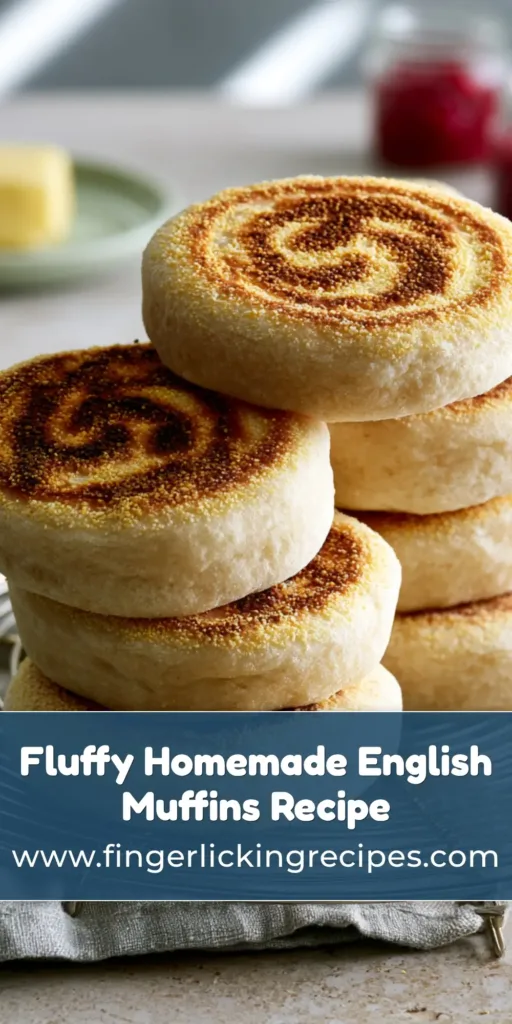 Homemade English Muffins: The Ultimate Guide to Nooks and Crannies 7 A stack of five Homemade English Muffins on a circular wire rack, showing golden-brown toasted patterns and a heavy cornmeal dusting.