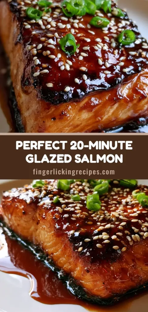 Brown Sugar Glazed Salmon: The Ultimate Caramelized Oven-Baked Recipe 6 A thick center-cut Brown Sugar Glazed Salmon fillet with charred edges, sesame seeds, and green scallions on a white plate.