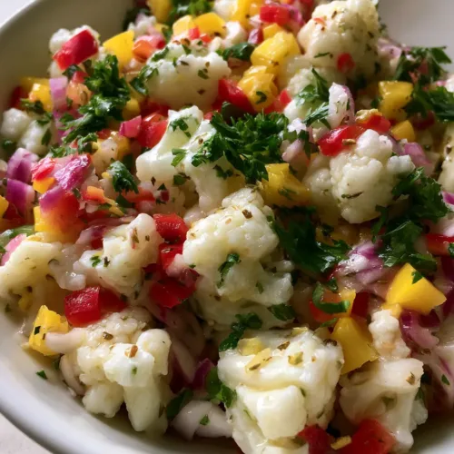 Marinated Cauliflower Salad with Zesty Herb Vinaigrette