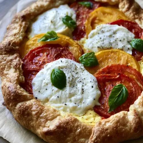 Caprese Galette with Heirloom Tomatoes and Fresh Mozzarella