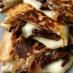 Blackstone Steak Quesadillas: The Ultimate Griddle-Seared Recipe Smartphone photo of golden-brown Blackstone Steak Quesadillas showing juicy steak fibers and glistening cheese.