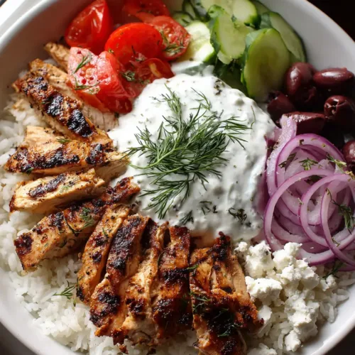 Home 16 Chicken Gyro Bowls with Charred Grilled Chicken and Creamy Tzatziki