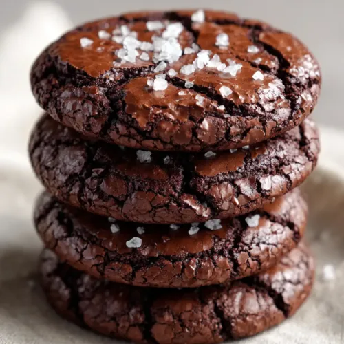 Brownie Mix Cookies with Glossy Crackled Tops and Sea Salt