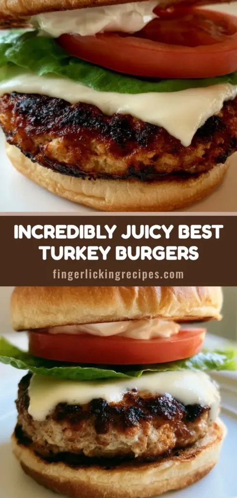 Juicy Turkey Burgers: The Ultimate Guide to the Perfect Seared Crust 6 A thick, seared turkey burger with melted white cheese on a toasted brioche bun, featuring fresh lettuce and a thick tomato slice. (Juicy Turkey Burgers)