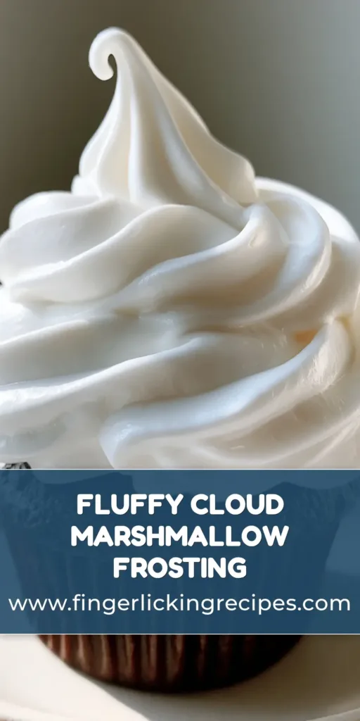 A tall, voluminous swirl of glossy Marshmallow Buttercream Frosting on a dark chocolate cupcake base.
