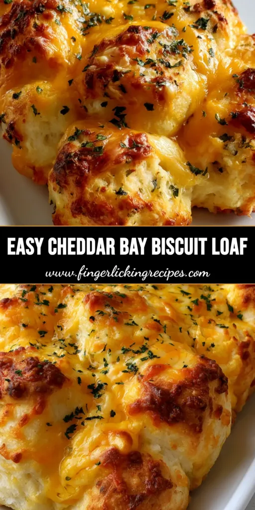 Red Lobster Cheddar Bay Biscuit Loaf: The Ultimate Pull-Apart Bread Recipe 5 A pull-apart Red Lobster Cheddar Bay Biscuit Loaf on a white rectangular plate with bubbling cheese and garlic butter glaze.