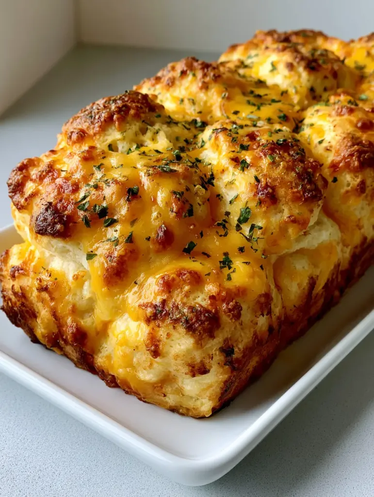 Red Lobster Cheddar Bay Biscuit Loaf: The Ultimate Pull-Apart Bread Recipe 3 Close-up of golden-brown biscuit mounds baked into a loaf with melted sharp cheddar. (Red Lobster Cheddar Bay Biscuit Loaf)