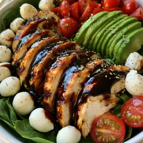 Home 10 Baked Chicken Salad with Balsamic Glaze and Fresh Mozzarella
