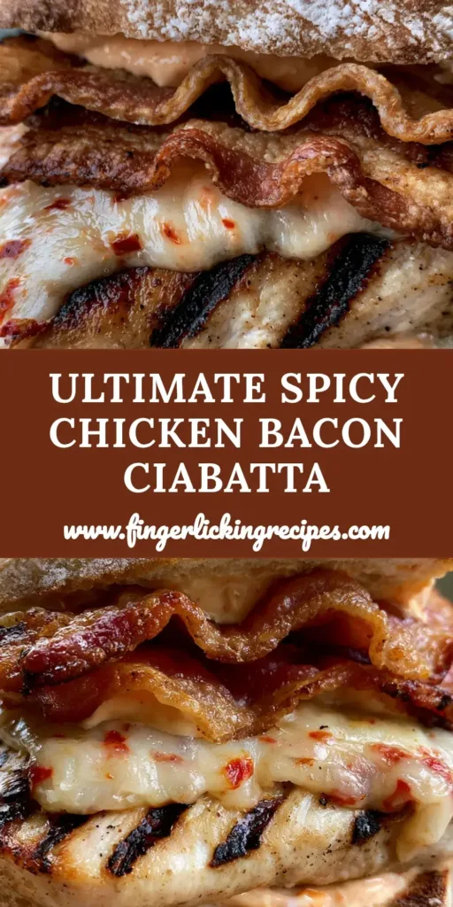 Grilled Chicken Bacon Ciabatta with Spicy Chipotle Mayo 5 A handheld smartphone photo of a thick Grilled Chicken Bacon Ciabatta with melted pepper jack and charred chicken marks.