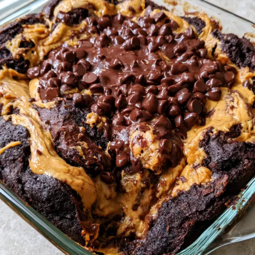 Chocolate Peanut Butter Dump Cake: The Ultimate Gooey Marbled Dessert