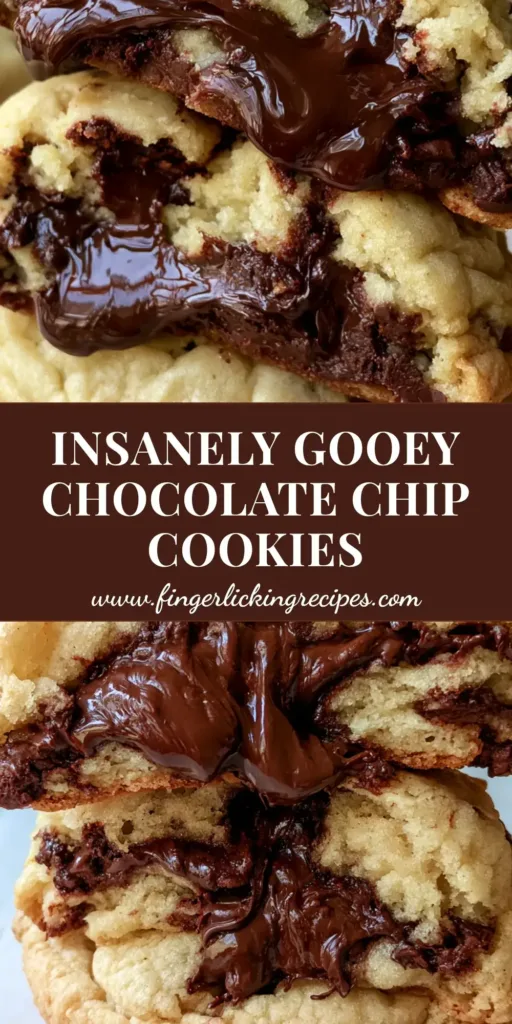 Chocolate Chip Cookie Recipe: The Ultimate Thick and Molten Masterpiece 5 A vertical stack of two oversized chocolate chip cookies broken in half to show molten chocolate on white parchment paper. (chocolate chip cookie recipe)