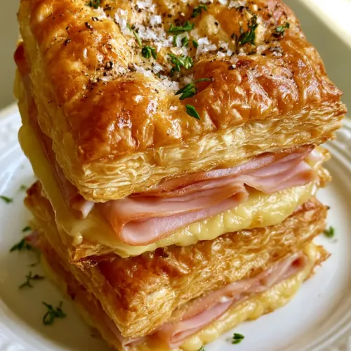 Ham and Cheese Puff Pastry with Flaky Gruyere Layers