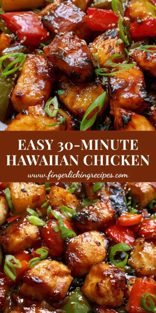 Hawaiian Chicken Sheet Pan: The Ultimate 30-Minute Sticky Teriyaki Dinner 5 A close-up high-angle shot of Hawaiian Chicken Sheet Pan with golden-brown chicken and charred pineapple wedges.