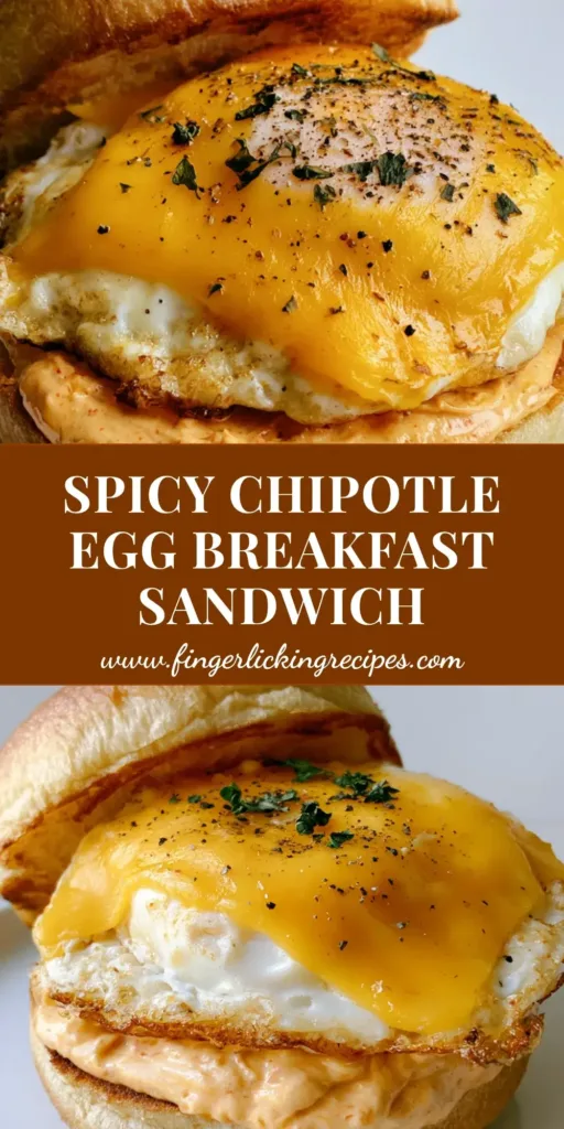 A close-up shot of a Spicy Chipotle Egg Breakfast Sandwich on a white plate with visible runny yolk and melted cheddar.
