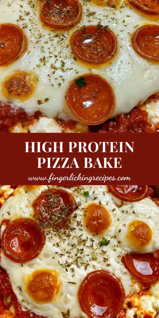 A single-serving white ceramic ramekin filled with a bubbly Pizza Cottage Cheese Bake, featuring crispy pepperoni and golden-brown mozzarella spots.